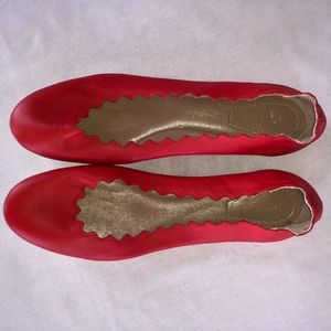 CHLOÉ lauren scalloped leather ballet flats
